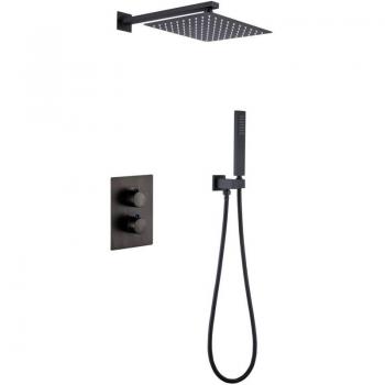 Kroos® Miscelatore termostatico a incasso per doccia color Nero – Sirius
