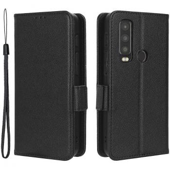 Funda Tipo Monedero para Motorola Defy 2 5G Cat S75 5G, Litchi Negro