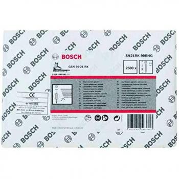 Bosch Accessoires Clous en Bande à Tête Ronde 21° SN21RK 90RHG, 7mm Tête, 3.1mm x 90mm, Lot de 2500