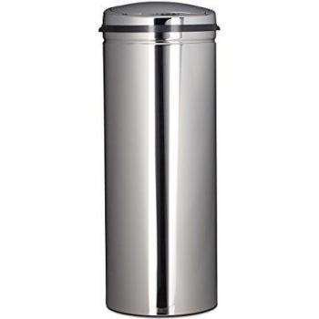 50L Sensor-Activated Waste Bin, Stainless Steel, 80cm Tall, Round, Silver