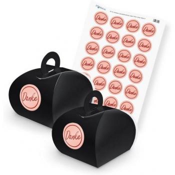 Itenga Geschenkboxen DANKE (Motiv 2) 24er Set mit Tragegriff schwarz