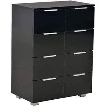Vidaxl High Gloss Black Sideboard 60x35x80 cm Engineered Wood