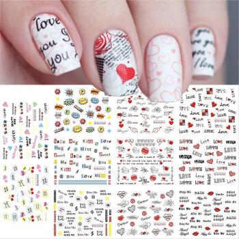 12pcs Valentine's Nail Slider Stickers