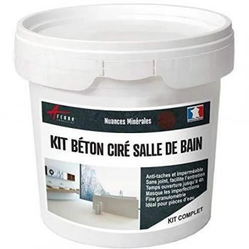 Système de béton cire pour salle de bains avec douche italienne, Arabica et Marron