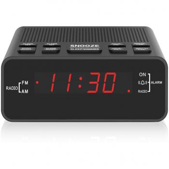 FM AM Digitalradiowecker mit Nachtlicht, Easy Snooze, Dual Alarm und Sleep-Timer