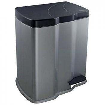 Keeeper Treteimer mit 2 Abfallbehältern, 7 l + 15 l, Gunnar, Silber