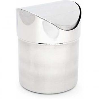 Pattumiera da Tavolo in Acciaio Inox, 1,2 l, Coperchio Ribaltabile