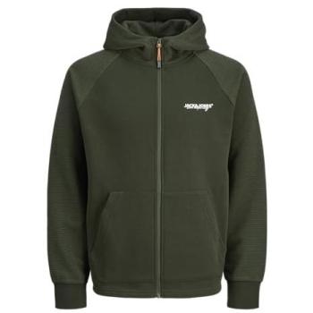 Sudadera Jack & Jones con cremallera 'Thatcher' en verde oscuro