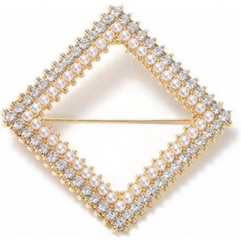 Perlen Brosche für Frauen mit Strass
