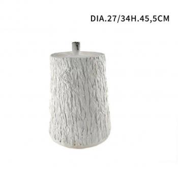 Tallo de Árbol Navideño en Blanco con Detalle Madera – 27 cm