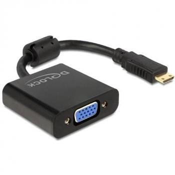 Delock Mini HDMI-C Stecker zu VGA Buchse Adapterkabel, schwarz