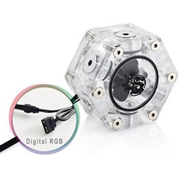Bitspower Sechsseitiger RGB Flowmeter – Digital