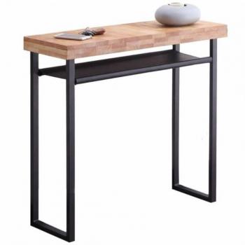 Mueble recibidor Pop en roble Nordish y negro, dimensiones 90x30x80 cm, combinación de mad