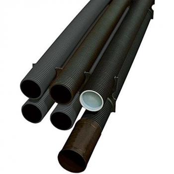 Schwarzes FF‑KABUFLEX S DN120 Kabelrohr inkl. schwacher Muffe