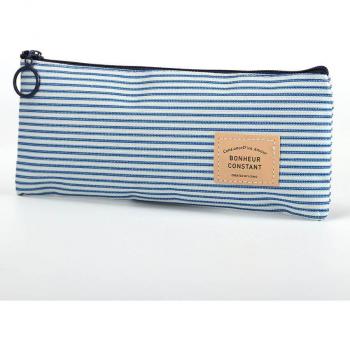 Canvas Stripes Pencil Storage Bag