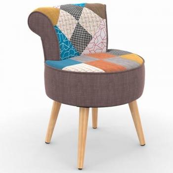 Sedia Crapaud multicolore in tessuto patchwork