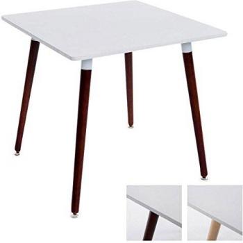 CLP Tisch BENTE, quadratisch 80 x 80 cm, Höhe 75 cm, 4 Holz-Beine mit Bodenschoner, Farbe:Cappuccino