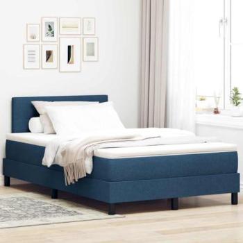 Letto a molle con materasso blu 120x190 cm in tessuto – vitaXL