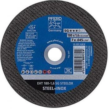 PFERD SG STEELOX Disco di taglio dritto 180 mm, 25 pz, per acciaio inox e acciaio, extra sottile