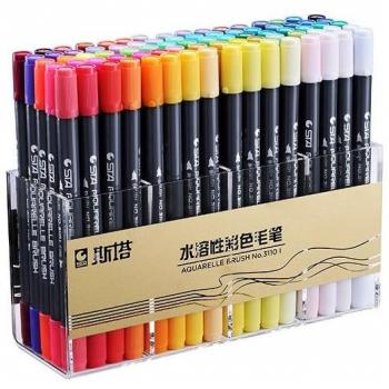 Water‑Based Dual‑Tip Drawing Markers – 12, 24, 36, 48, 80 Colors for Manga