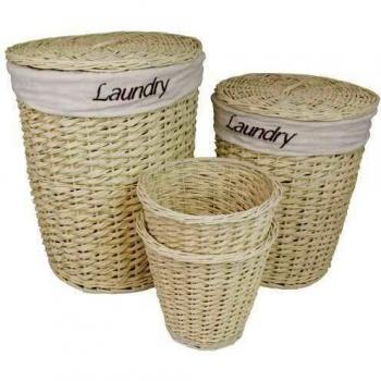 LuxeCream 56x45cm Linen Basket