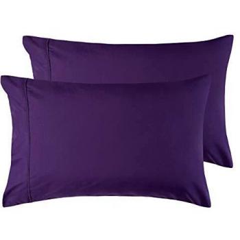 Federe Letto Viola 50x75 cm in Microfibra con Chiusura a Busta