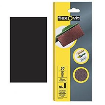 Flexovit Hojas de Papel Lija A203 Grano 50 93x230 mm Set de 10