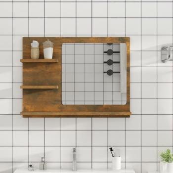 Miroir de bain 60x10,5x45 cm Chêne fumé en bois d'ingénierie
