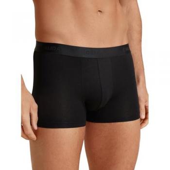 Calida Evolution Herren Boxershorts aus PIMA-Baumwolle mit Softbund, Schwarz, Größe S