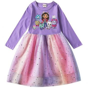 Cosplay Chic: Vestido de Niña Gabby Cats con Bolsillo