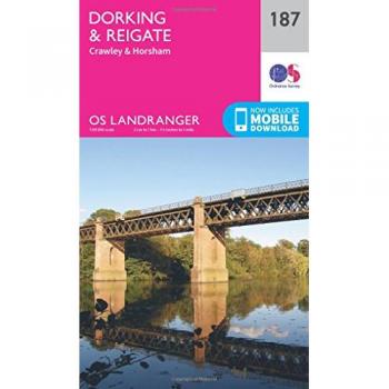 Ordnance Survey Landranger Map 187: Dorking, Reigate, Crawley & Horsham (Paper)