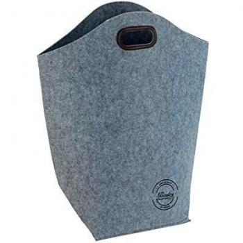 Panier à linge en polyester gris