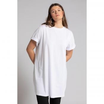 Maglia oversize bianca con scollo a girocollo e mezze maniche, Donna, Taglia: 56/58, Cotone, Studio Untold