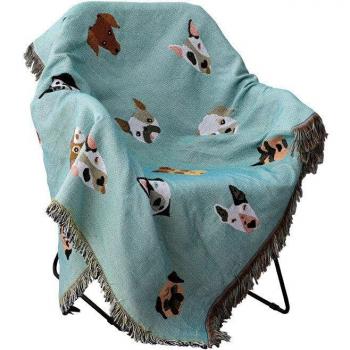 Housse de lit tricotée avec motif de chiens mignons