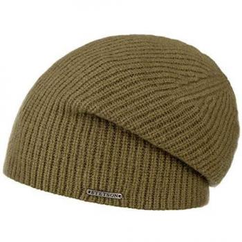 Stetson Bonnet Villas – Cachemire, style Skater, tricot oversize, automne/hiver, taille unique, couleur olive