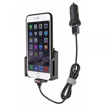 Soporte de teléfono Brodit para iPhone 12/13/14 con adaptador de cigarro