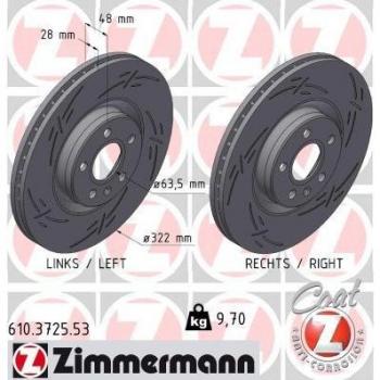 ZIMMERMANN Bremsscheibe 610.3725.53 – schwarz (Black Z)