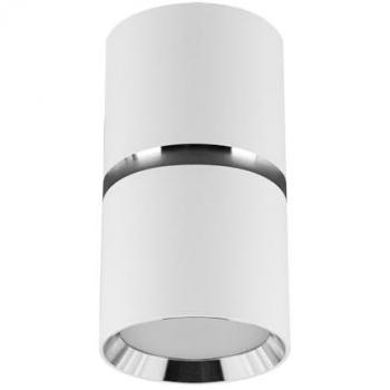 LICHT-ERLEBNISSE Deckenstrahler Metall d: 5,5 cm rund Aufputz Weiß Chrom GU10 Spot Lampe Decke