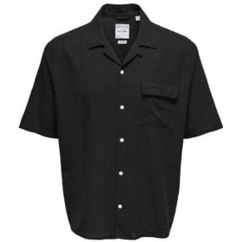 Only & Sons Relaxed Fit Hemd 'CAIDEN' in Schwarz