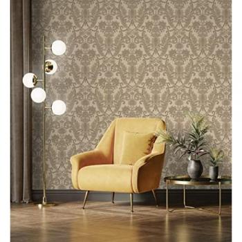 Papel pintado damasco hindú vinílico efecto tela tejida