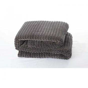 Sherpa Plaid 3D Gris – 130 cm x 170 cm – Brico