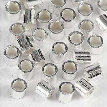 Creotime 50‑Piece Silver Squeeze Beads – 2 mm for Children