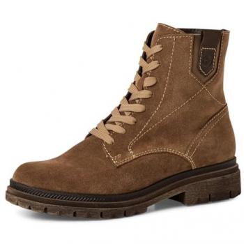Tamaris Damen Schnürboots Braun – modische Lederschuhe