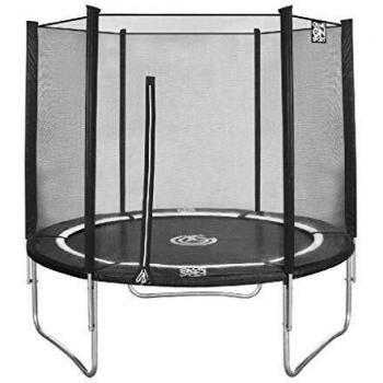 Schwarzes Sport-Trampolin GAME ON SPORT mit Netz, 183 cm