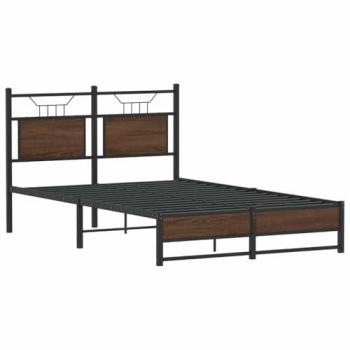 Lit sans matelas en chêne marron 120x190 cm