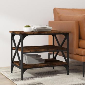 Mesa Auxiliar VidaXL 55x38x45 cm Carvalho Fumado