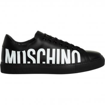 Serena Laced Patterned Sneakers – Moschino Men’s Black