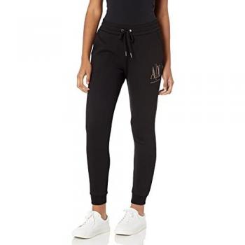 Armani Exchange Black Cotton Lace-Up Trousers, Size S