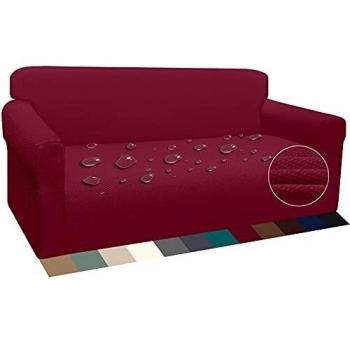 Luxurlife 1 Piece Super Thick Sofa Cover for 3 Cushion Couch Water Repellent Slipcover with Latest Jacquard Design Furniture Protector with Elastic Band and Foam