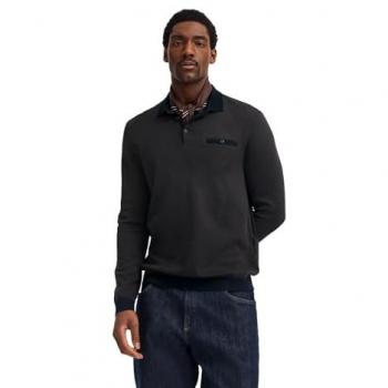 Langarm‑Poloshirt „Modern Fit“ – Herren, Braun, Größe M, 60 % Poly, 40 % Baumwolle
